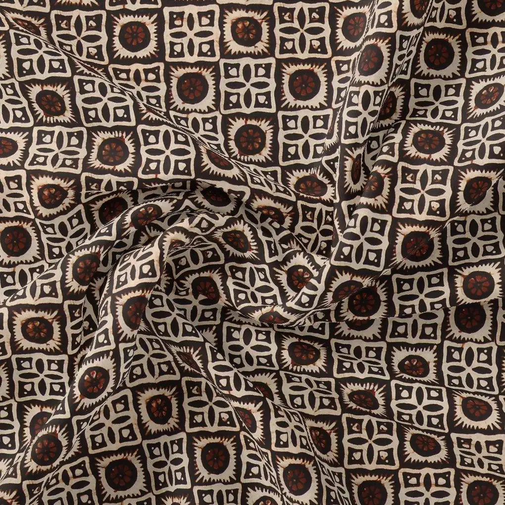 Western Sunflower With Brown Colour Digital Printed Fabric - Pure Muslin – pm 0 ta0143 151 western sunflower with brown colour digital printed fabric pure muslin 1