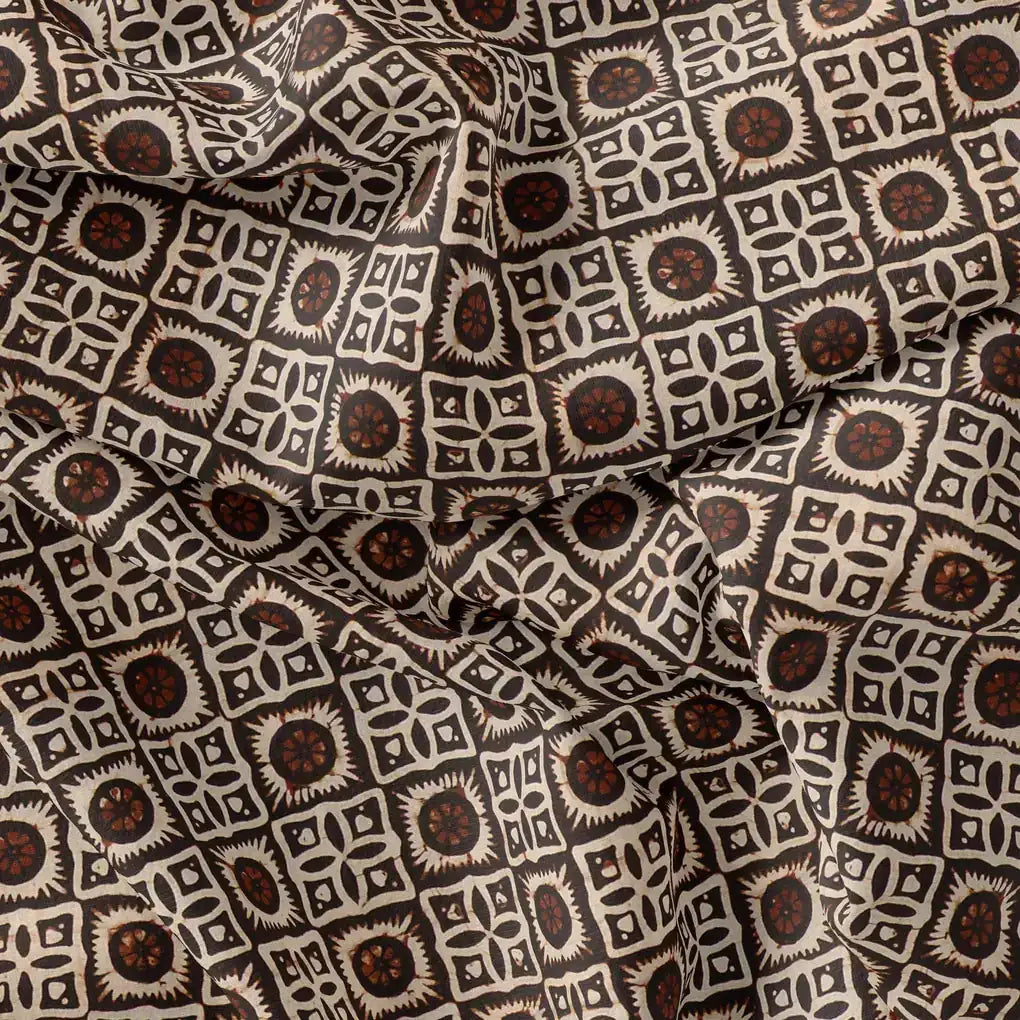 Western Sunflower With Brown Colour Digital Printed Fabric - Pure Muslin – pm 0 ta0143 151 western sunflower with brown colour digital printed fabric pure muslin 3