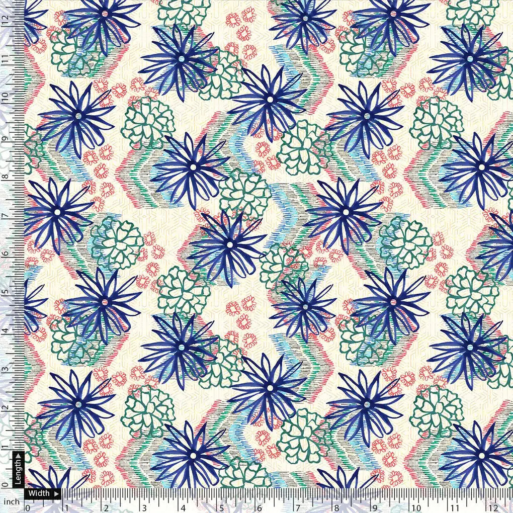 Morden Lily Floral Flower Digital Printed Fabric - Pure Muslin – pm 0 ta0265 110 morden lily floral flower digital printed fabric pure muslin 4