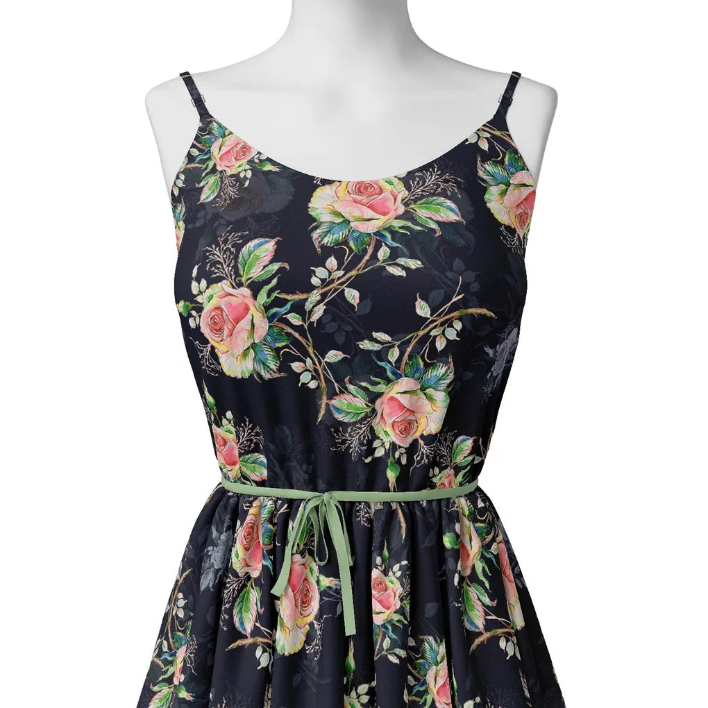 Colourful Roses With Multicolour Branch Digital Printed Fabric - Pure Muslin – pm 0 ta06702p6 110 colourful roses with multicolour branch digital printed fabric pure muslin 2