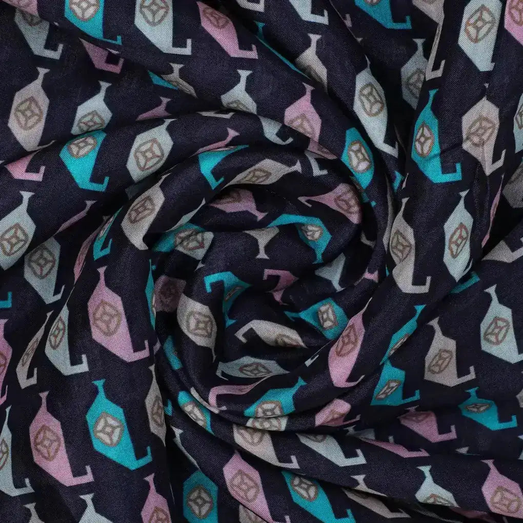 Stylized Leaf Motif Allover Digital Printed Fabric - Pure Muslin – pm 0 ta07535 110 stylized leaf motif allover digital printed fabric pure muslin 1