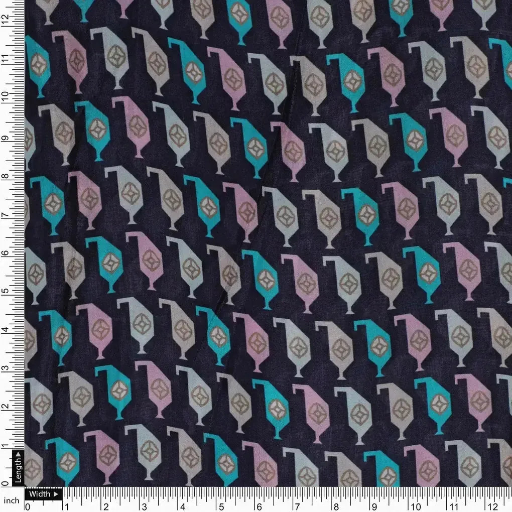 Stylized Leaf Motif Allover Digital Printed Fabric - Pure Muslin – pm 0 ta07535 110 stylized leaf motif allover digital printed fabric pure muslin 4