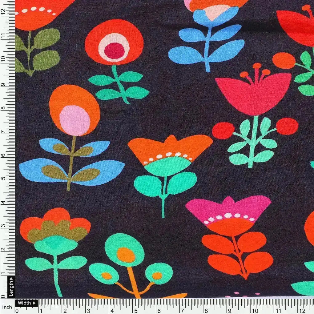 Sketchy Flowers Pattern Digital Printed Fabric - Pure Muslin – pm 0 ta07617 110 sketchy flowers pattern digital printed fabric pure muslin 4