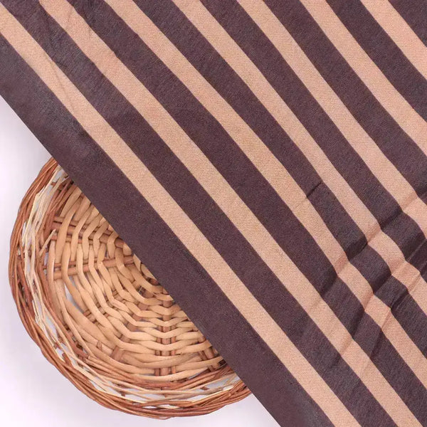 Brown Stripes Digital Printed Fabric - Pure Muslin – pm 0 ta07623 110 brown stripes digital printed fabric pure muslin 2 - alternate view