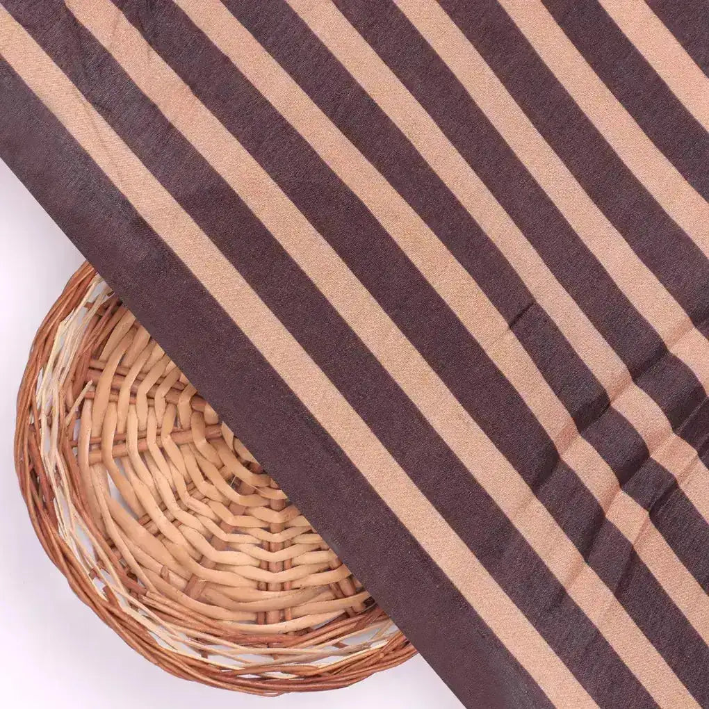 Brown Stripes Digital Printed Fabric - Pure Muslin – pm 0 ta07623 110 brown stripes digital printed fabric pure muslin 2