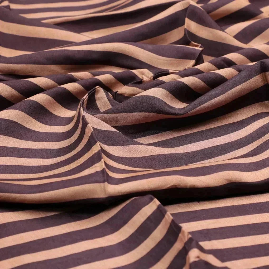 Brown Stripes Digital Printed Fabric - Pure Muslin – pm 0 ta07623 110 brown stripes digital printed fabric pure muslin 3