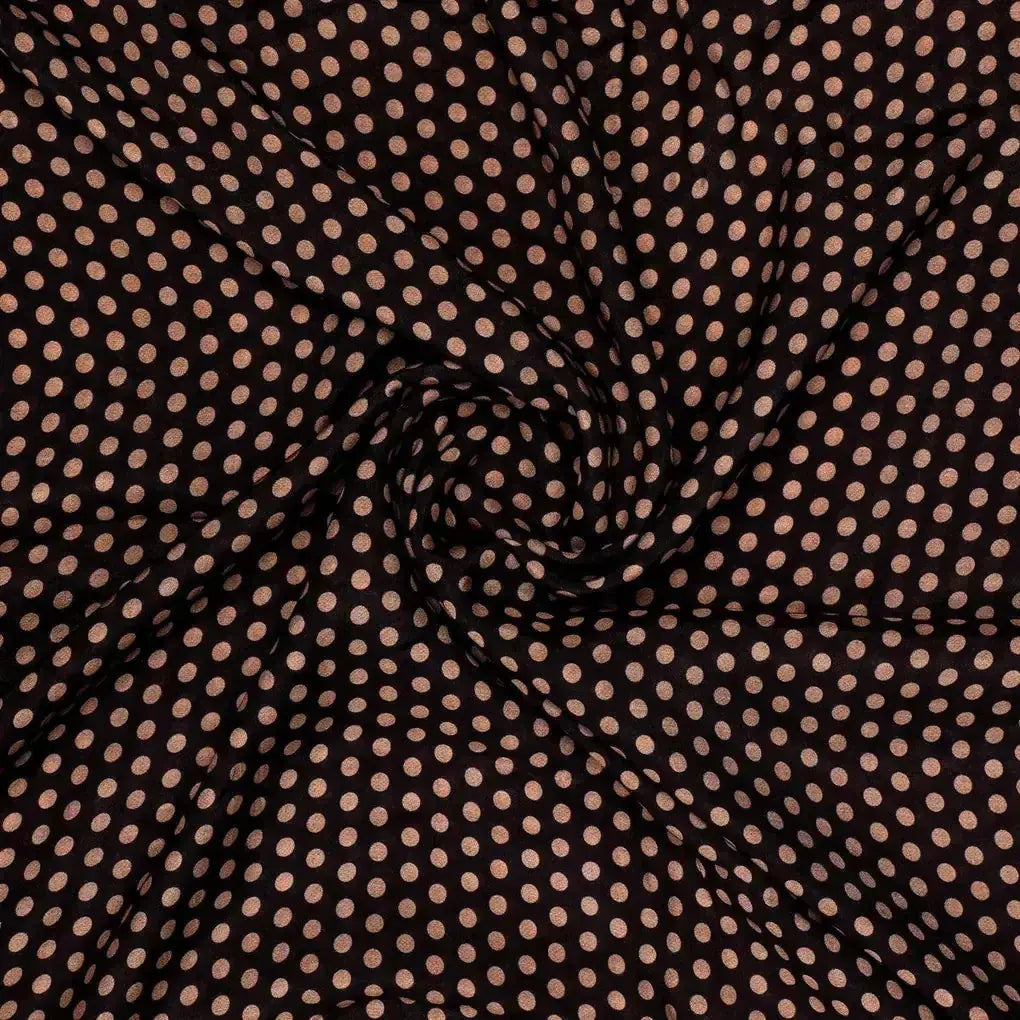 Brown Polka Dot Digital Printed Fabric - Pure Muslin – pm 0 ta07635 110 brown polka dot digital printed fabric pure muslin 1