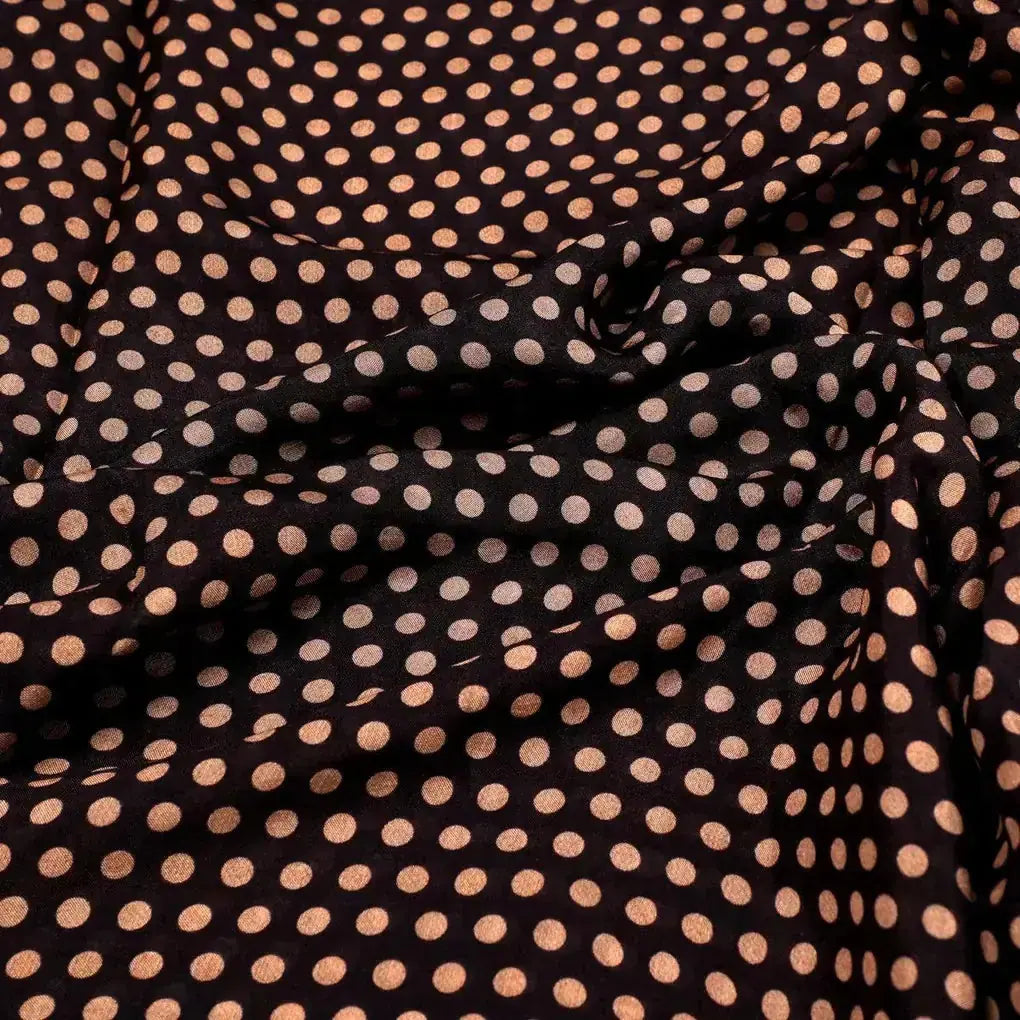 Brown Polka Dot Digital Printed Fabric - Pure Muslin – pm 0 ta07635 110 brown polka dot digital printed fabric pure muslin 3