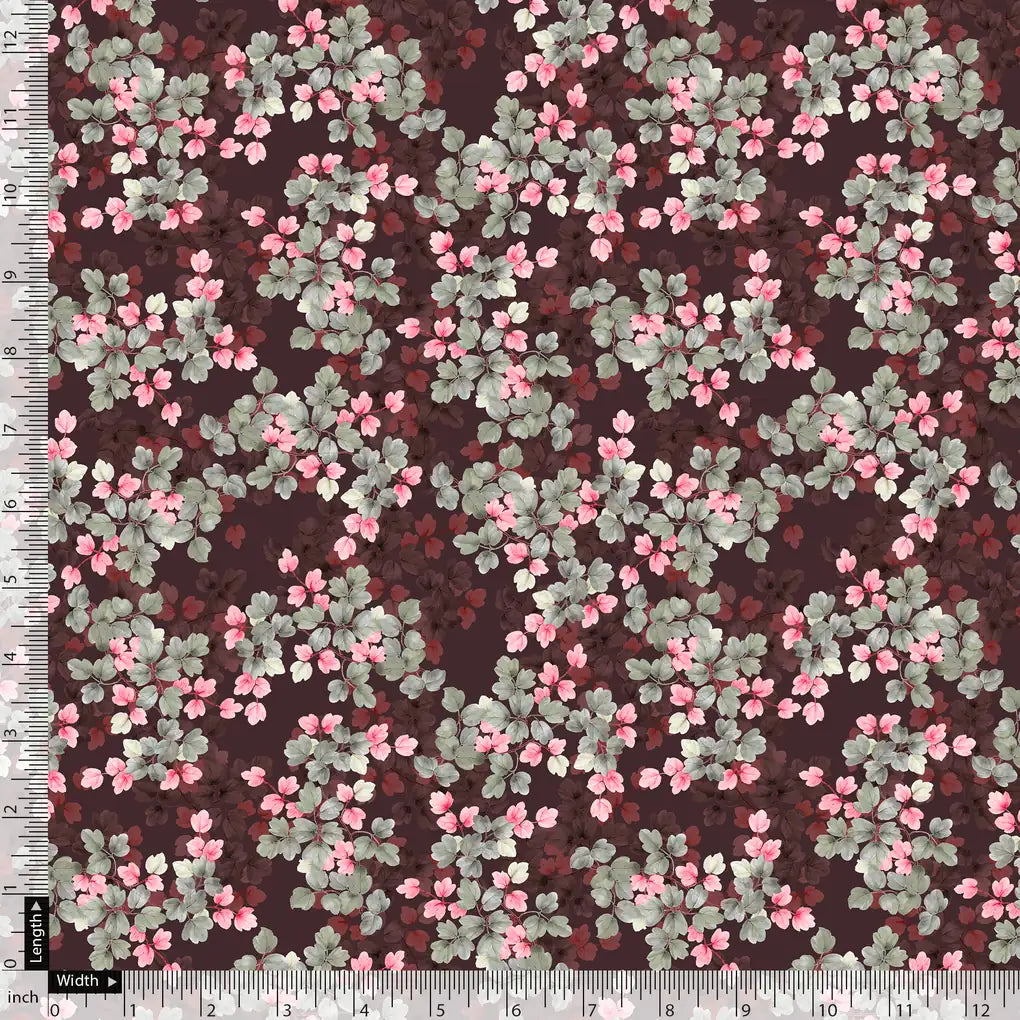 Beautiful Pink With Grey Leaves Digital Printed Fabric - Pure Muslin – pm 0 ta07717p2 110 beautiful pink with grey leaves digital printed fabric pure muslin 5