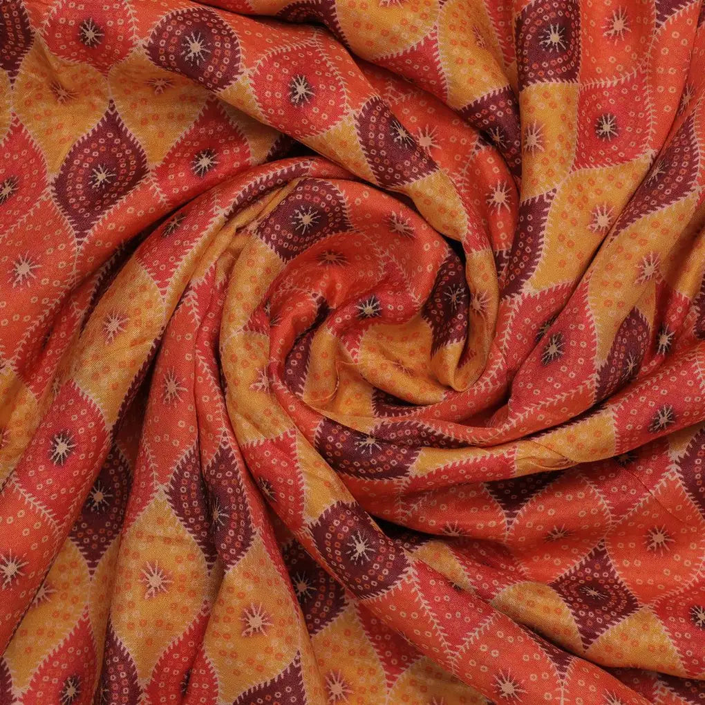 Cool Three Colour Ogee Pattern Digital Printed Fabric - Pure Muslin – pm 0 ta08261p6 110 cool three colour ogee pattern digital printed fabric pure muslin 1