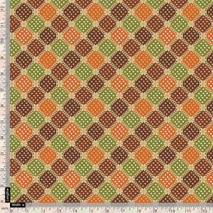 Seamless Honeycomb Repeat Pattern Digital Printed Fabric - Pure Muslin - FAB VOGUE Studio®
