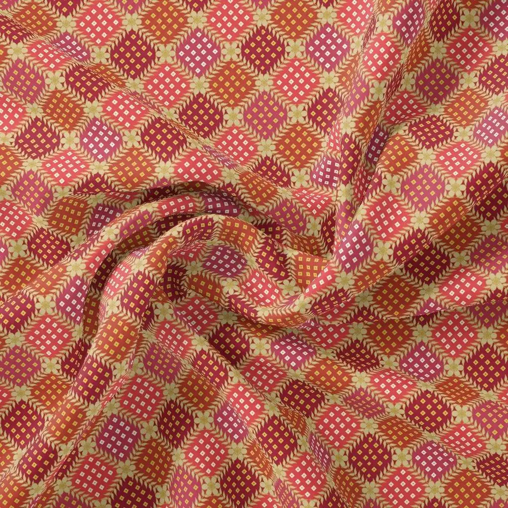 Multicolour With Flower Honeycomb Digital Printed Fabric - Pure Muslin – pm 0 ta08278p4 110 multicolour with flower honeycomb digital printed fabric pure muslin 1