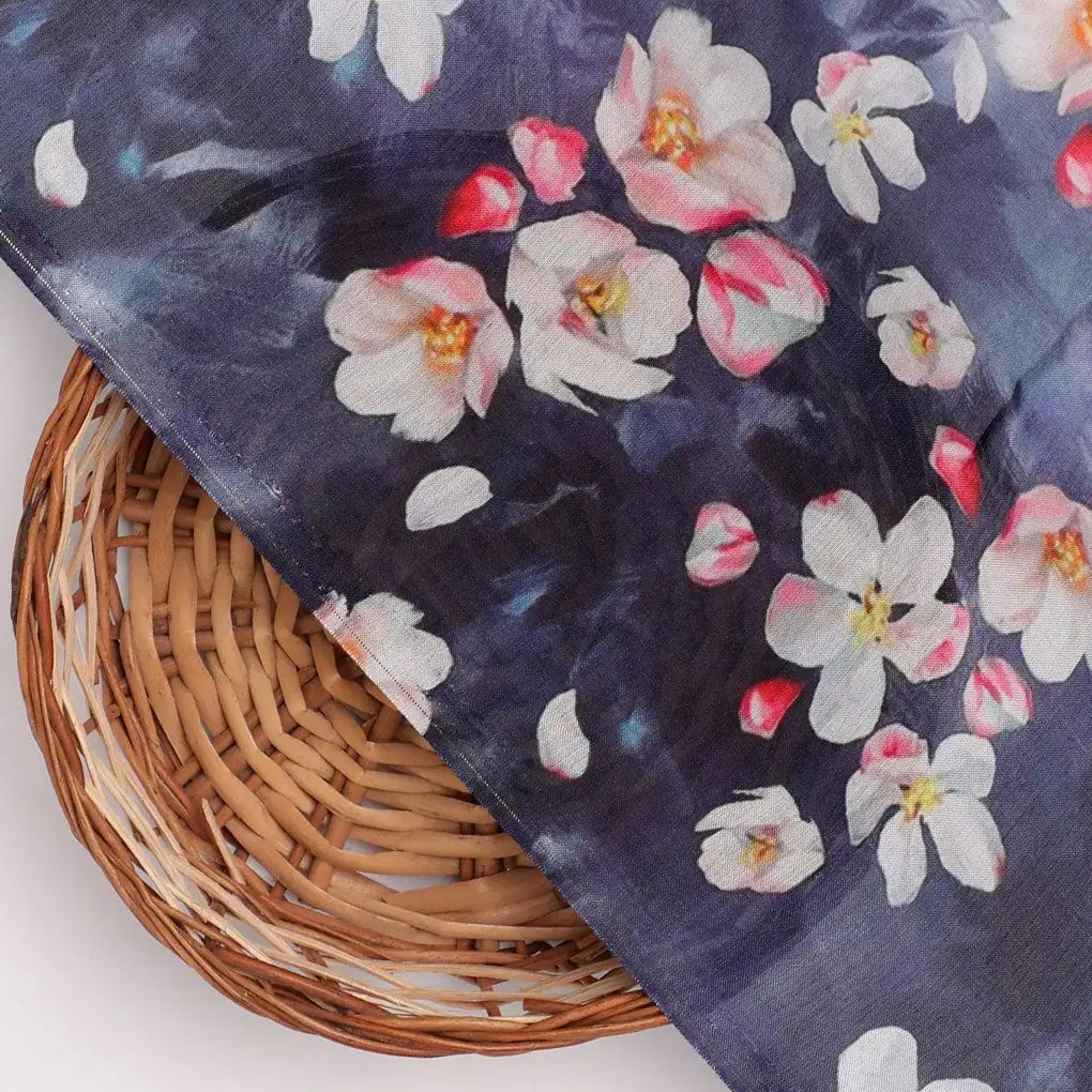 Blue Floral Printed Pure Muslin Fabric – pm 0 ta08308 110 blue floral printed pure muslin fabric 2