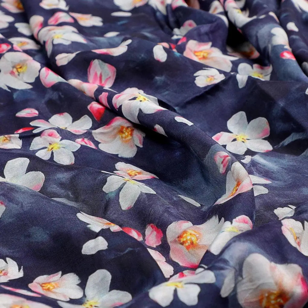 Blue Floral Printed Pure Muslin Fabric – pm 0 ta08308 110 blue floral printed pure muslin fabric 3