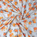 Yellow Lonicera Grey Leafs Digital Printed Fabric - Pure Muslin – pm 0 ta08325p6 110 yellow lonicera grey leafs digital printed fabric pure muslin 1