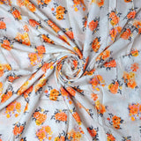 Yellow Lonicera Grey Leafs Digital Printed Fabric - Pure Muslin – pm 0 ta08325p6 110 yellow lonicera grey leafs digital printed fabric pure muslin 1