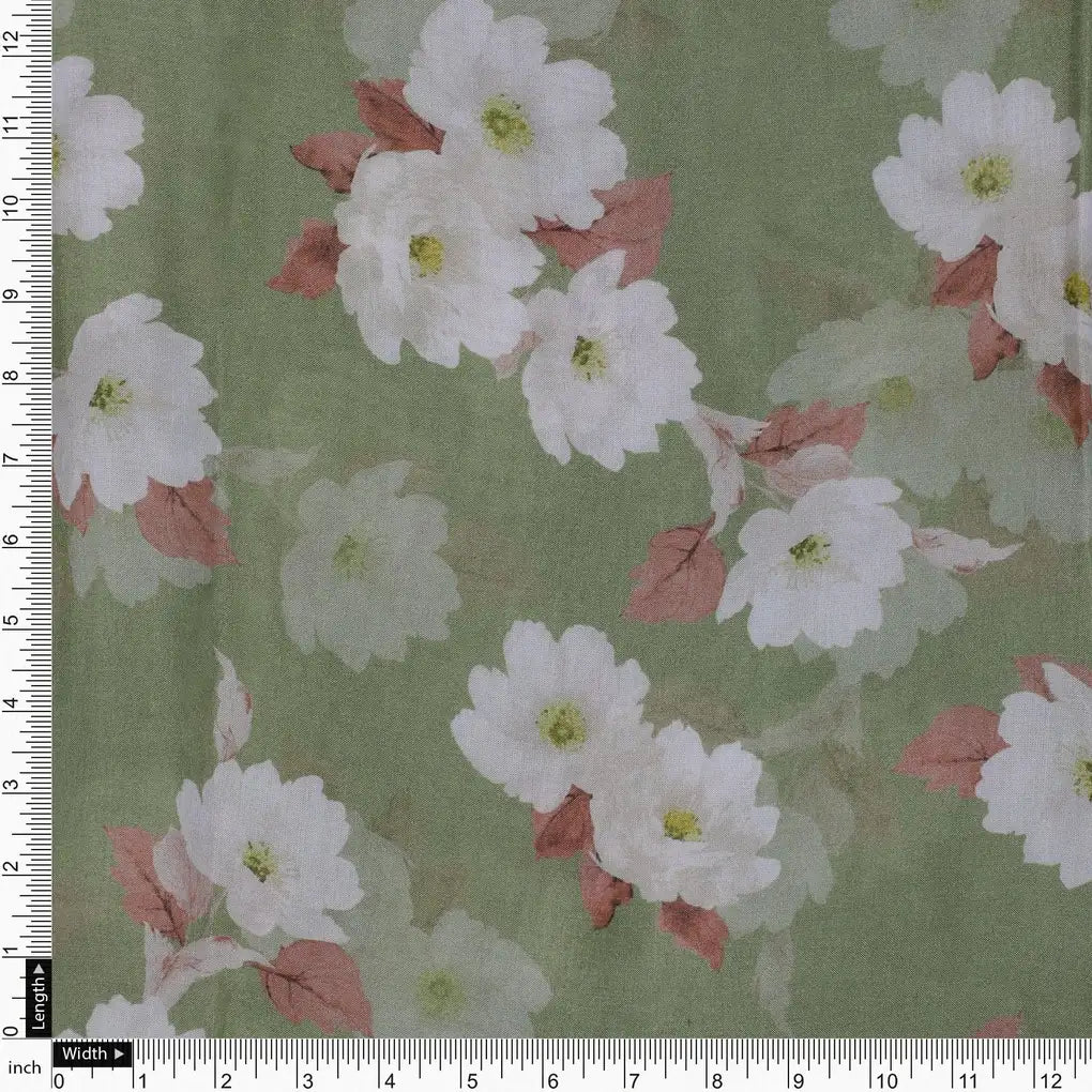Lovely White Rose Digital Printed Fabric - Pure Muslin – pm 0 ta08334p4 110 lovely white rose digital printed fabric pure muslin 4