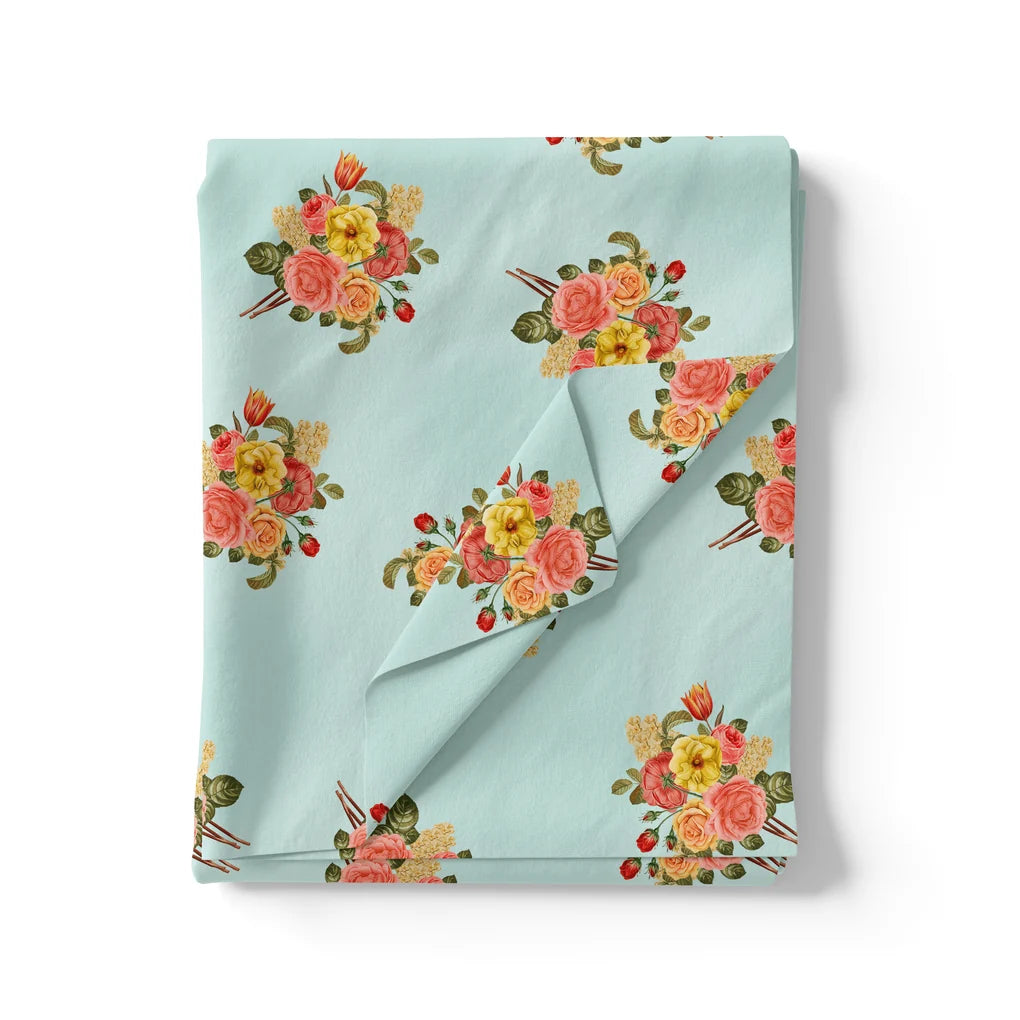 Decorative Peony Roses With Daisy Flower Digital Printed Fabric - Pure Muslin – pm 0 ta08415c 110 decorative peony roses with daisy flower digital printed fabric pure muslin 3