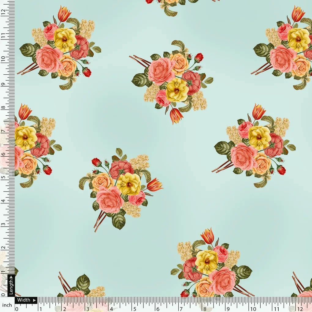 Decorative Peony Roses With Daisy Flower Digital Printed Fabric - Pure Muslin – pm 0 ta08415c 110 decorative peony roses with daisy flower digital printed fabric pure muslin 5