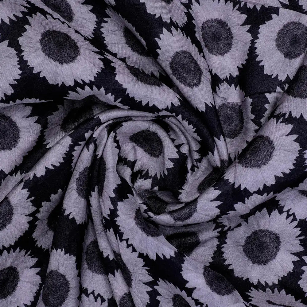 A Sunflower Seen in Monochrome