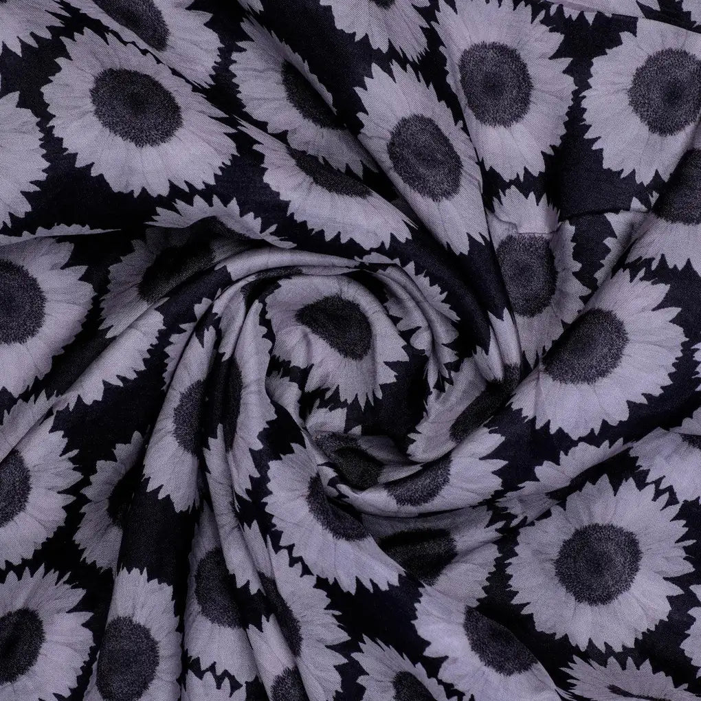 Vintage Old Sunflower Digital Printed Fabric - Pure Muslin – pm 0 ta08502 110 vintage old sunflower digital printed fabric pure muslin 1
