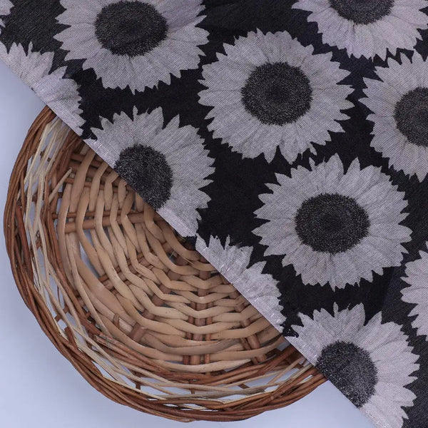 Vintage Old Sunflower Digital Printed Fabric - Pure Muslin – pm 0 ta08502 110 vintage old sunflower digital printed fabric pure muslin 2 - alternate view