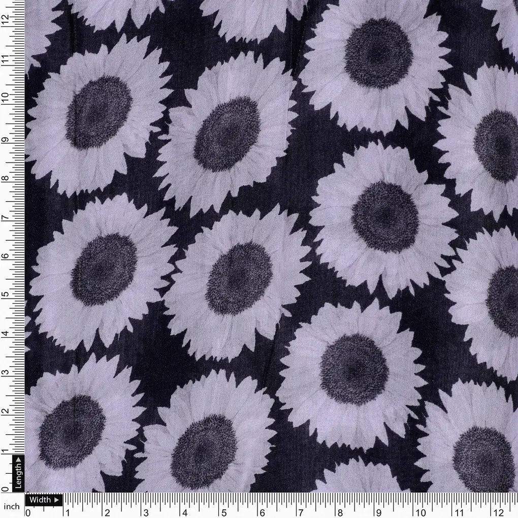 Vintage Old Sunflower Digital Printed Fabric - Pure Muslin – pm 0 ta08502 110 vintage old sunflower digital printed fabric pure muslin 3