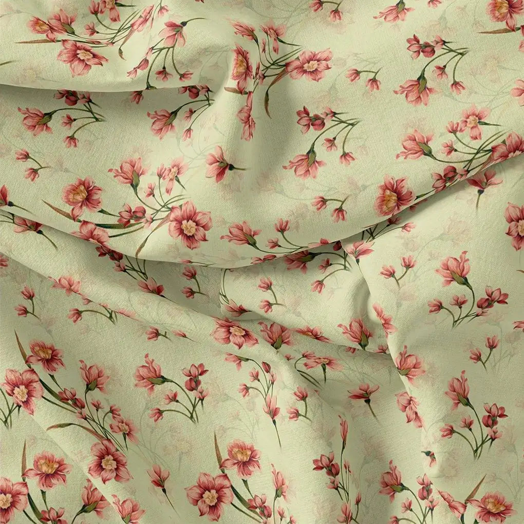 Beautiful Tiny Pink Chintz Digital Printed Fabric - Pure Muslin – pm 0 ta08789 110 beautiful tiny pink chintz digital printed fabric pure muslin 3