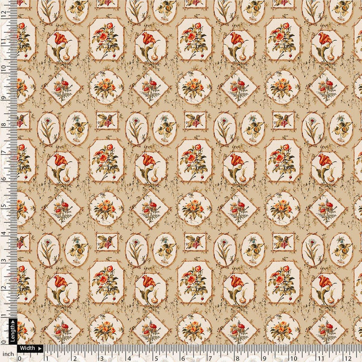 Attractive Floral Shape Valley Digital Printed Fabric - Pure Muslin - FAB VOGUE Studio®