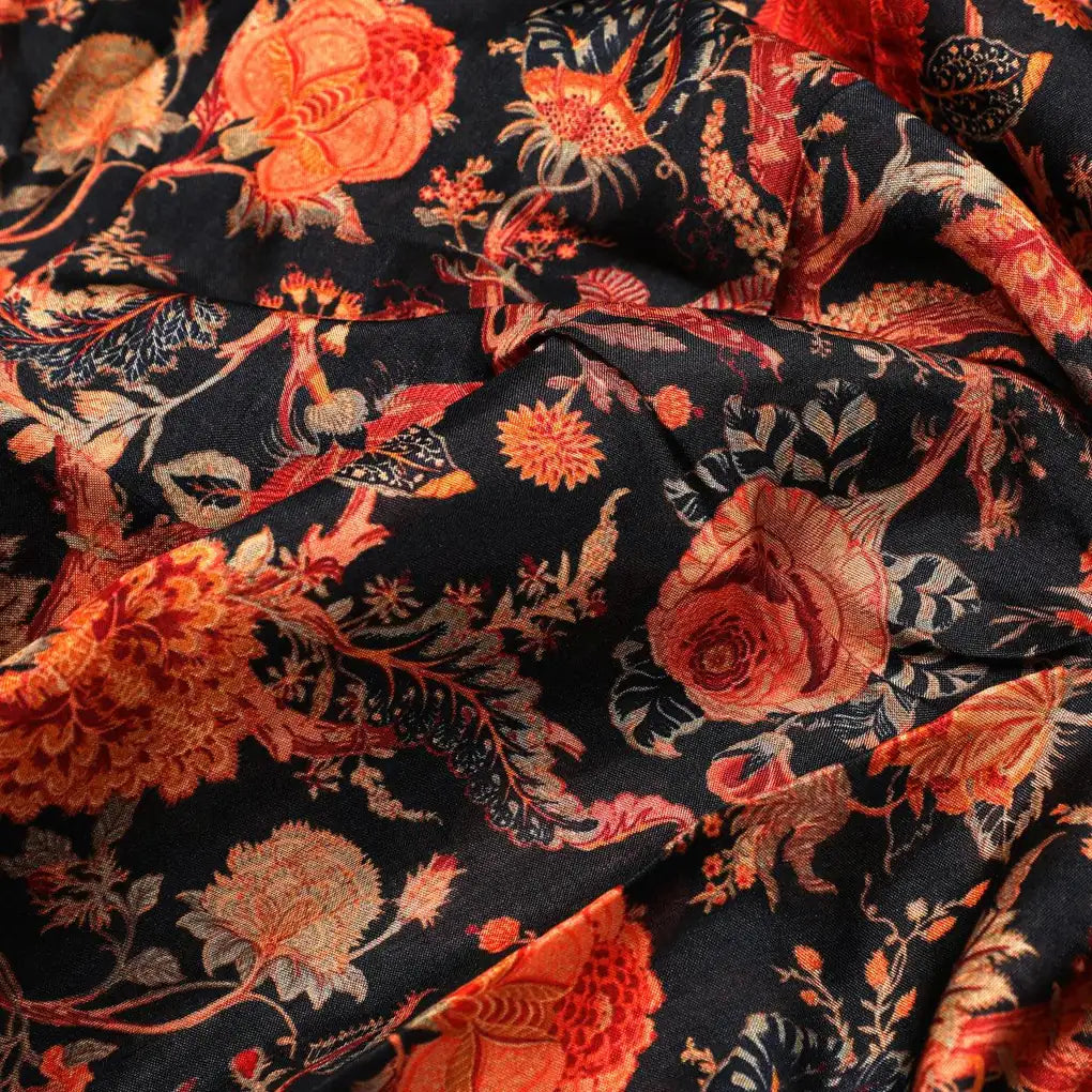 Japanese Chinoiserie Natural Digital Printed Fabric - Pure Muslin – pm 0 ta08826 110 japanese chinoiserie natural digital printed fabric pure muslin 3