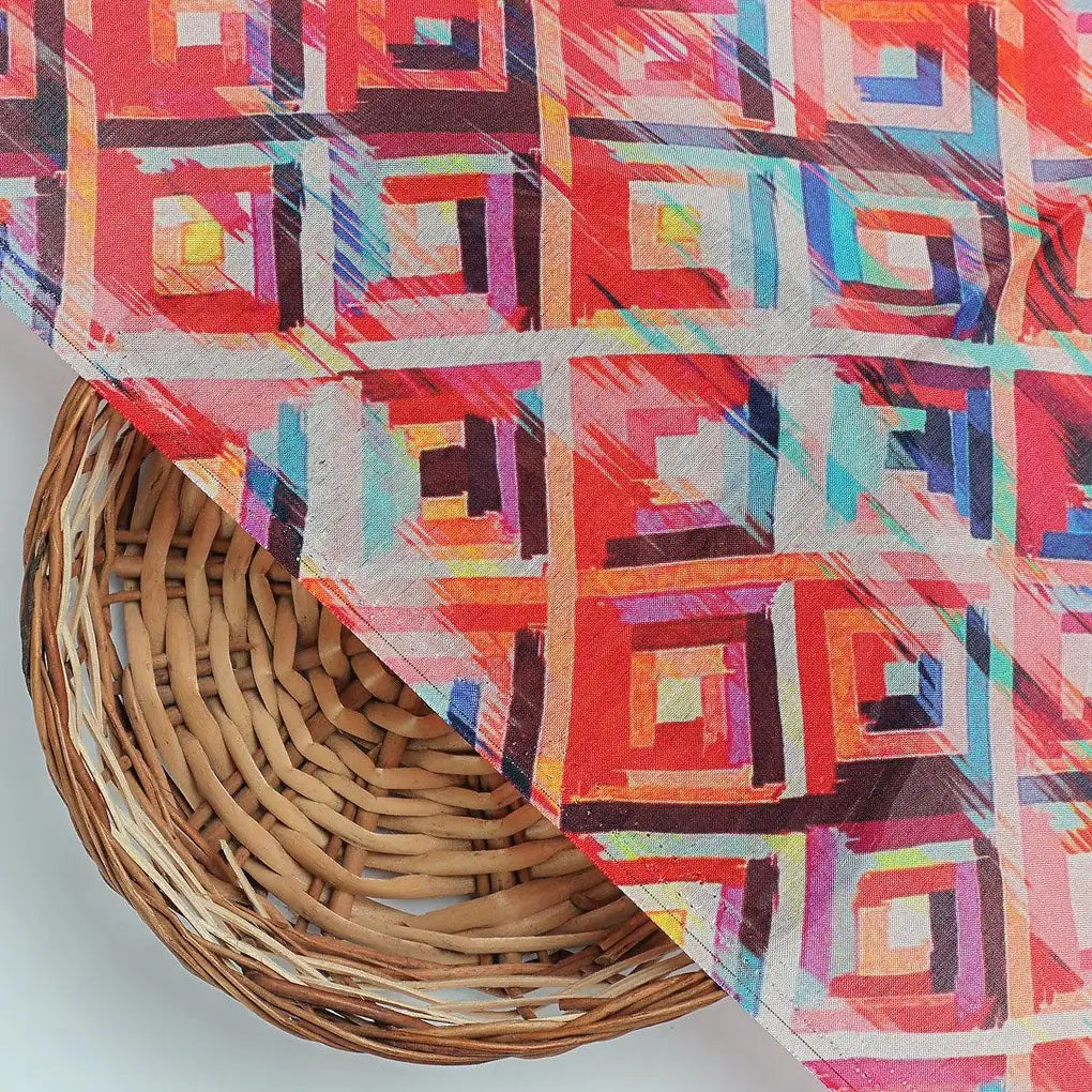 Beautiful Geometric Printed Pure Muslin Fabric – pm 0 ta09970 110 blue geometric printed pure muslin fabric 2