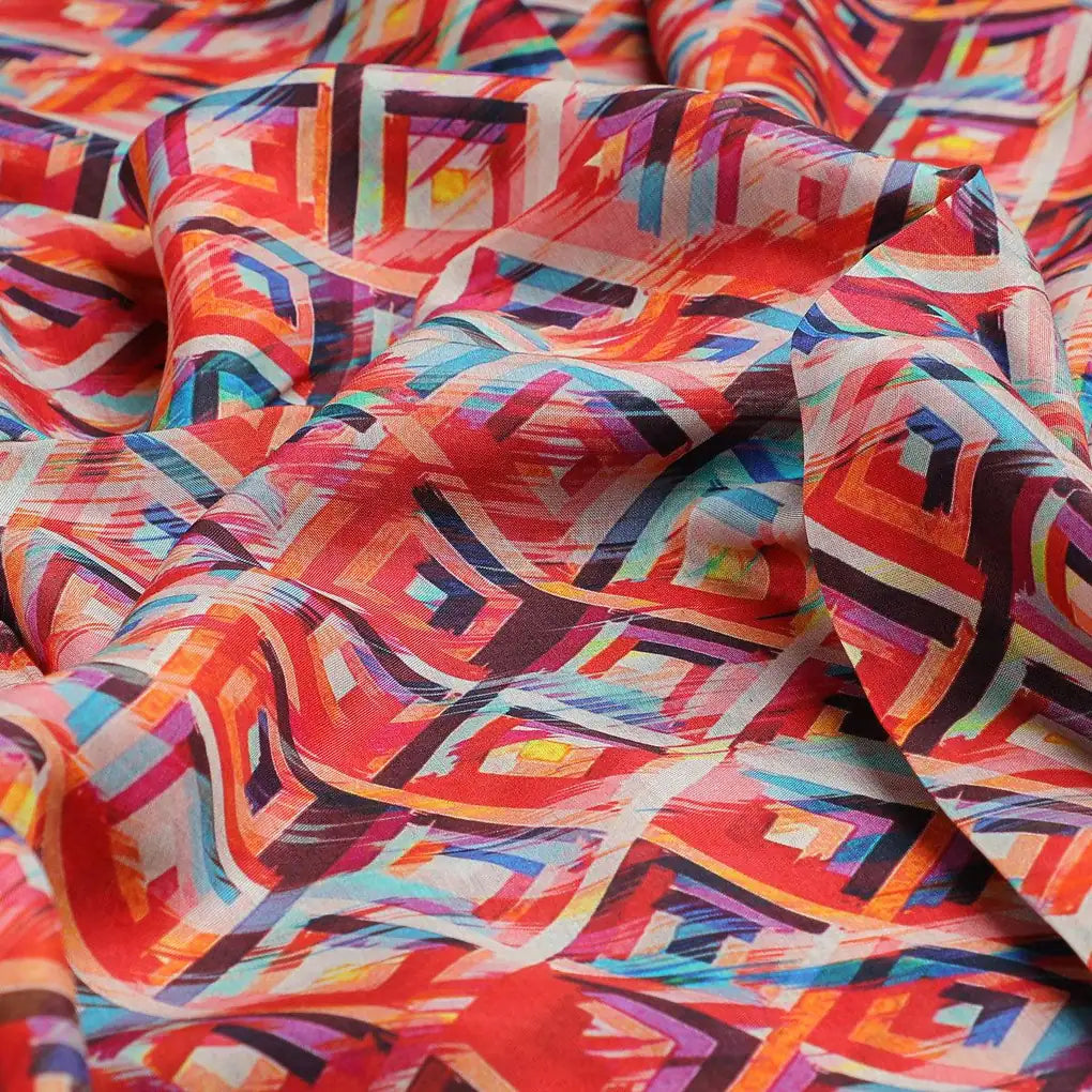 Beautiful Geometric Printed Pure Muslin Fabric – pm 0 ta09970 110 blue geometric printed pure muslin fabric 3