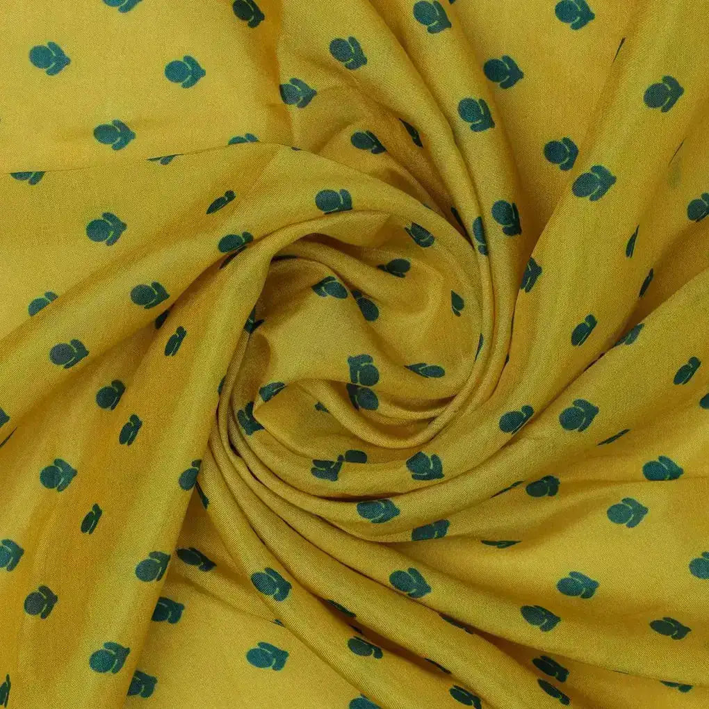 Lemon Yellow Small And Single Motif Allover Digital Printed Fabric - Pure Muslin – pm 0 ta7590p2 110 lemon yellow small and single motif allover digital printed fabric pure muslin 1