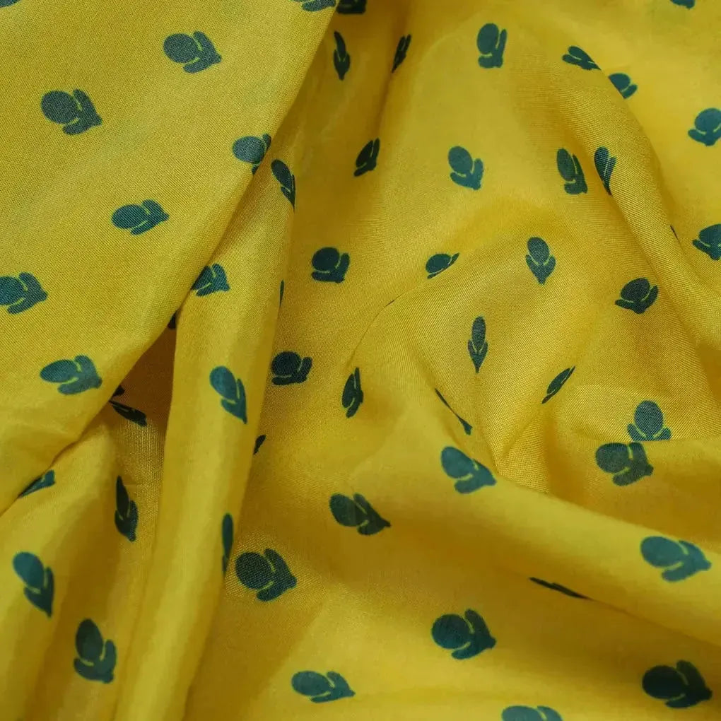 Lemon Yellow Small And Single Motif Allover Digital Printed Fabric - Pure Muslin – pm 0 ta7590p2 110 lemon yellow small and single motif allover digital printed fabric pure muslin 3