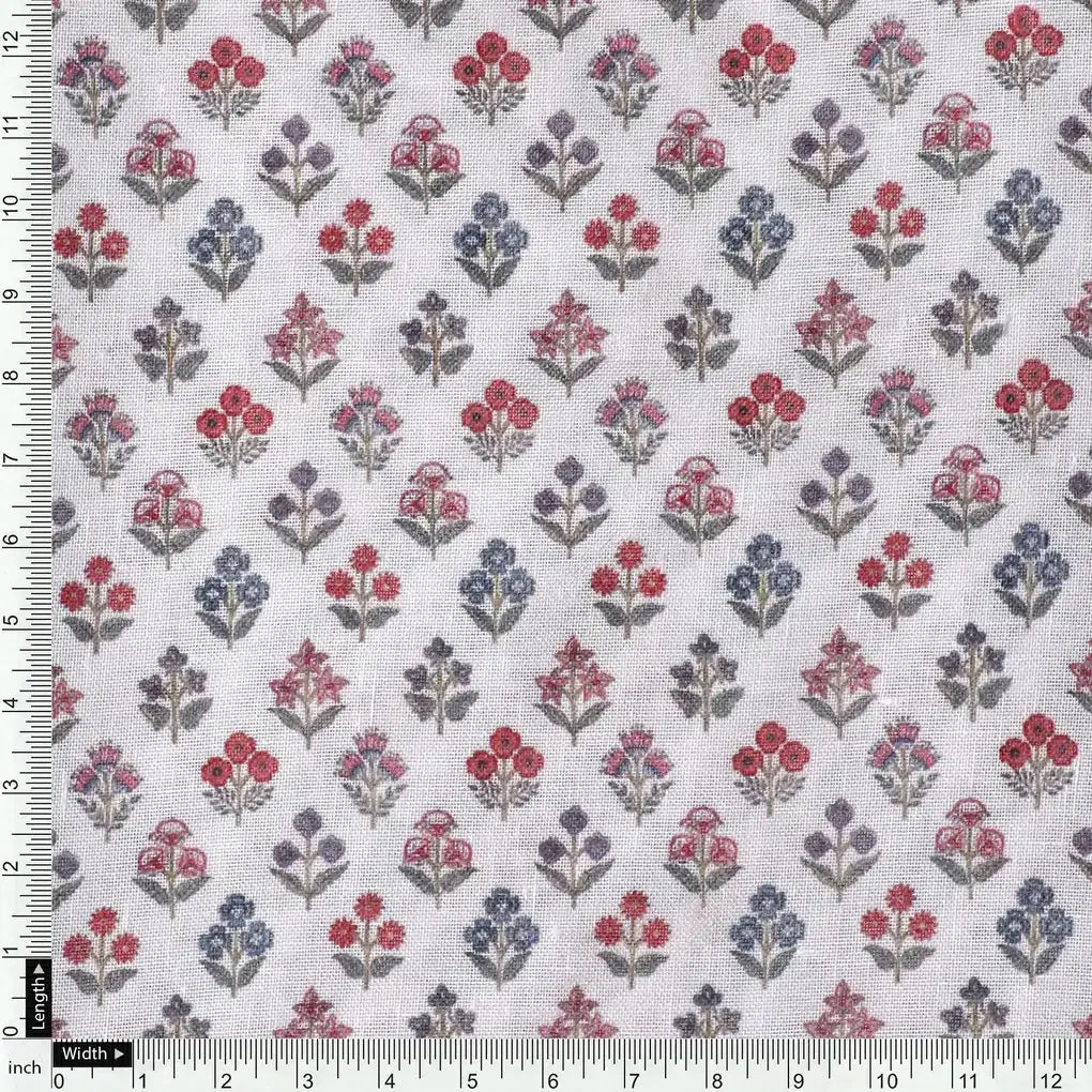 Tiny Sunflower Blue With Red Digital Printed Fabric - Linen – poli 0 fvs2021 110 tiny sunflower blue with red digital printed fabric linen 4