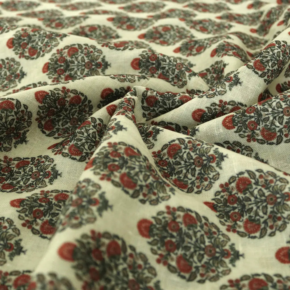Seamless Red Flower Pot Digital Printed Fabric - Linen – poli 0 fvs2022 110 seamless red flower pot digital printed fabric linen 2