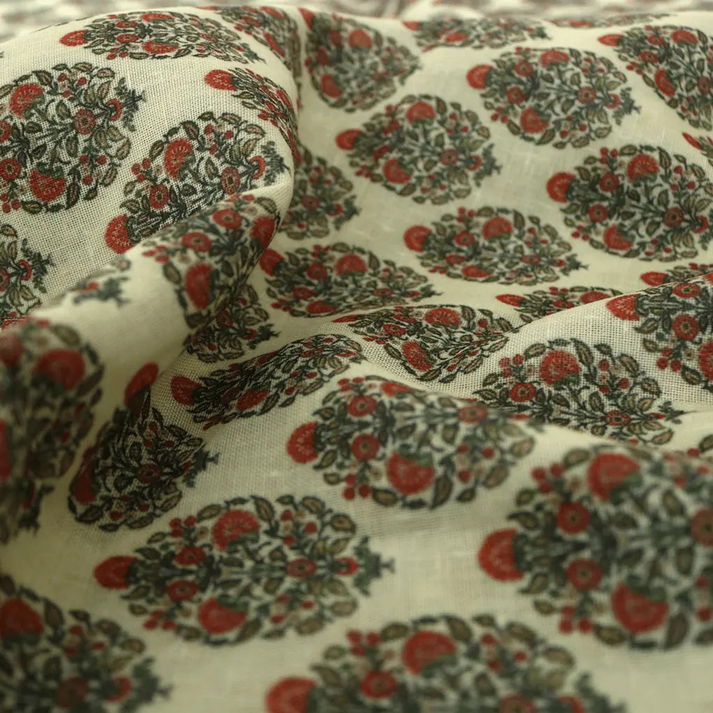 Seamless Red Flower Pot Digital Printed Fabric - Linen – poli 0 fvs2022 110 seamless red flower pot digital printed fabric linen 3