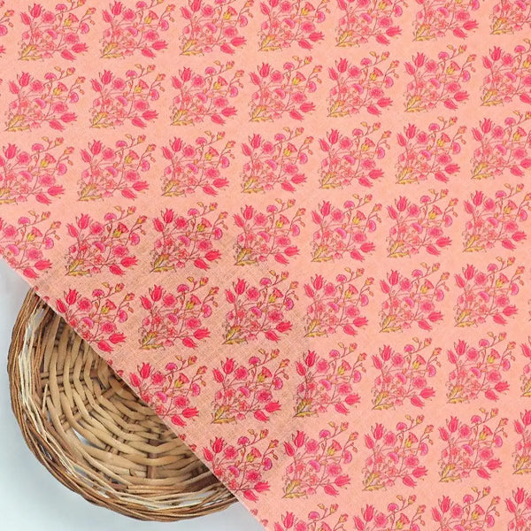 Seamless Flower Bud Of Roses Digital Printed Fabric - Linen – poli 0 fvs2024 110 seamless flower bud of roses digital printed fabric linen 2 - alternate view