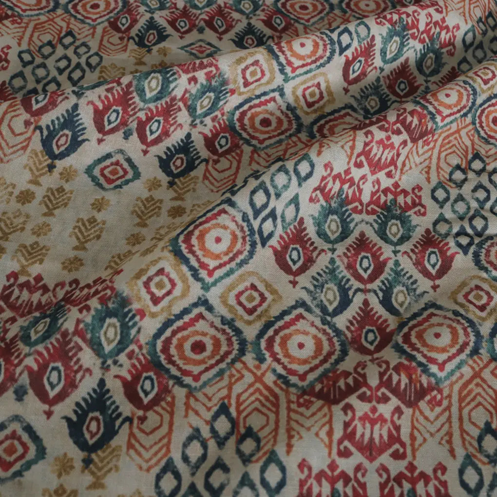 Multicolour Ikat and abstract Pattern Digital Printed Fabric - Linen – poli 0 fvs2030 110 multicolour ikat and abstract pattern digital printed fabric linen 2