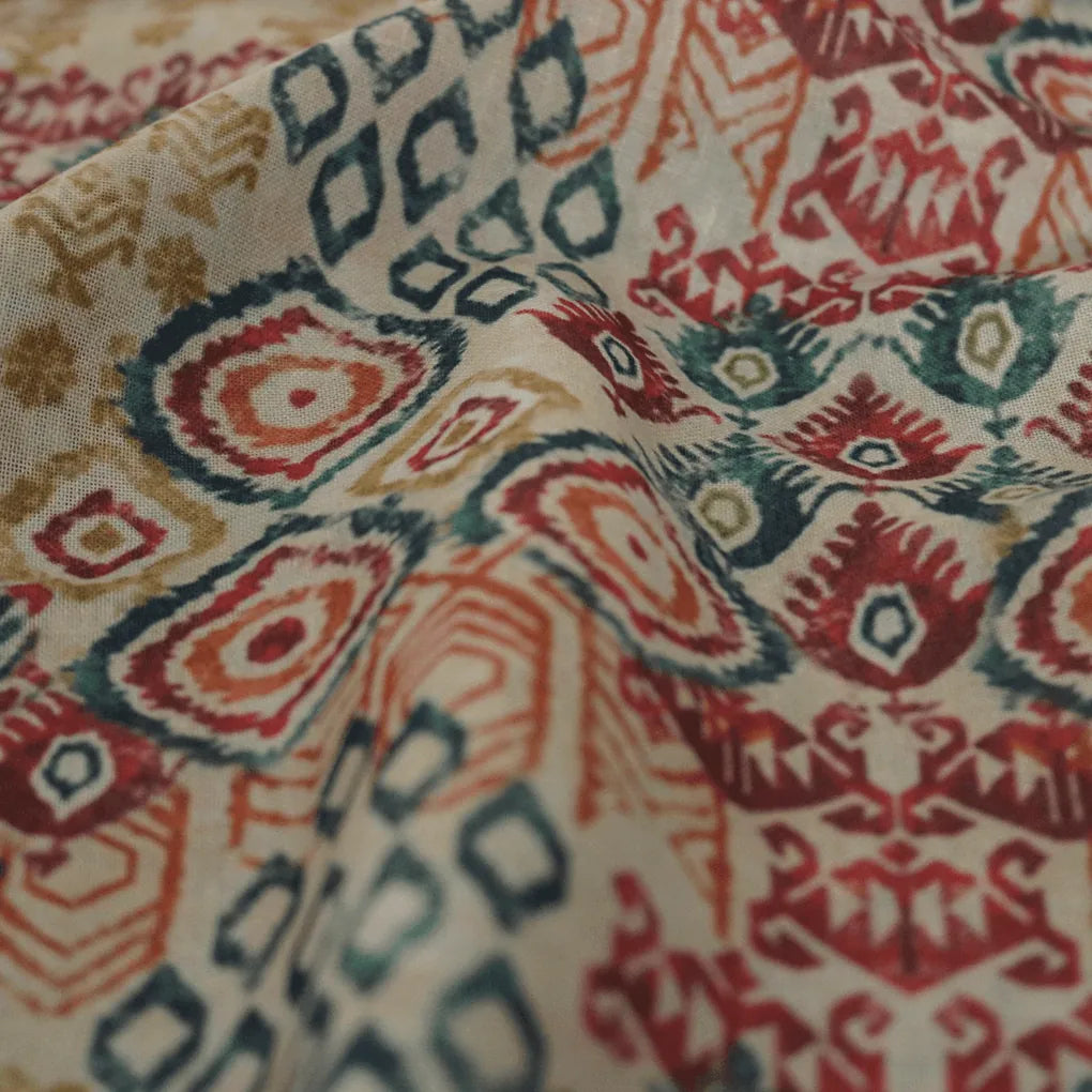 Multicolour Ikat and abstract Pattern Digital Printed Fabric - Linen – poli 0 fvs2030 110 multicolour ikat and abstract pattern digital printed fabric linen 3