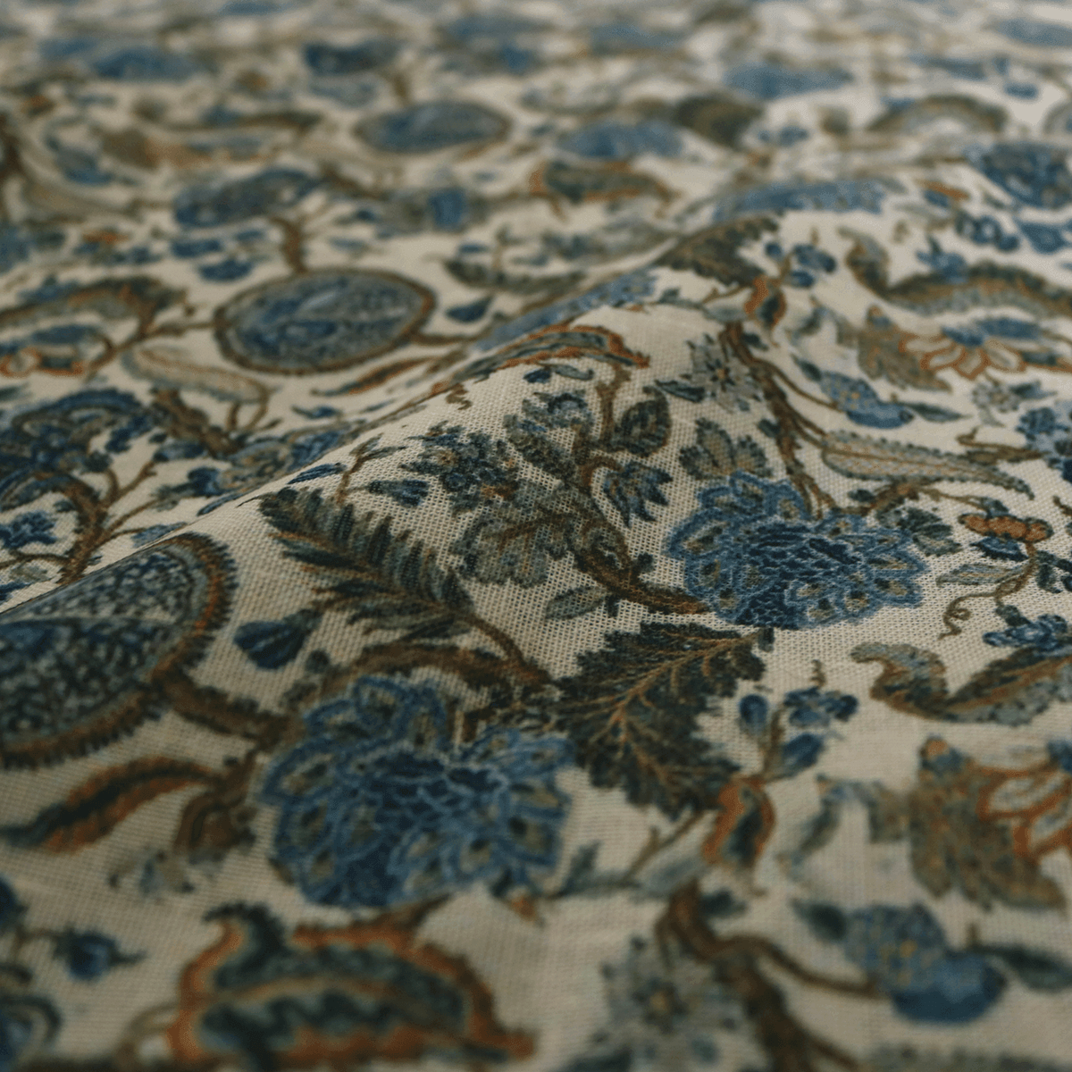 Western Acanthus Flower Jungle Digital Printed Fabric - Linen - FAB VOGUE Studio®