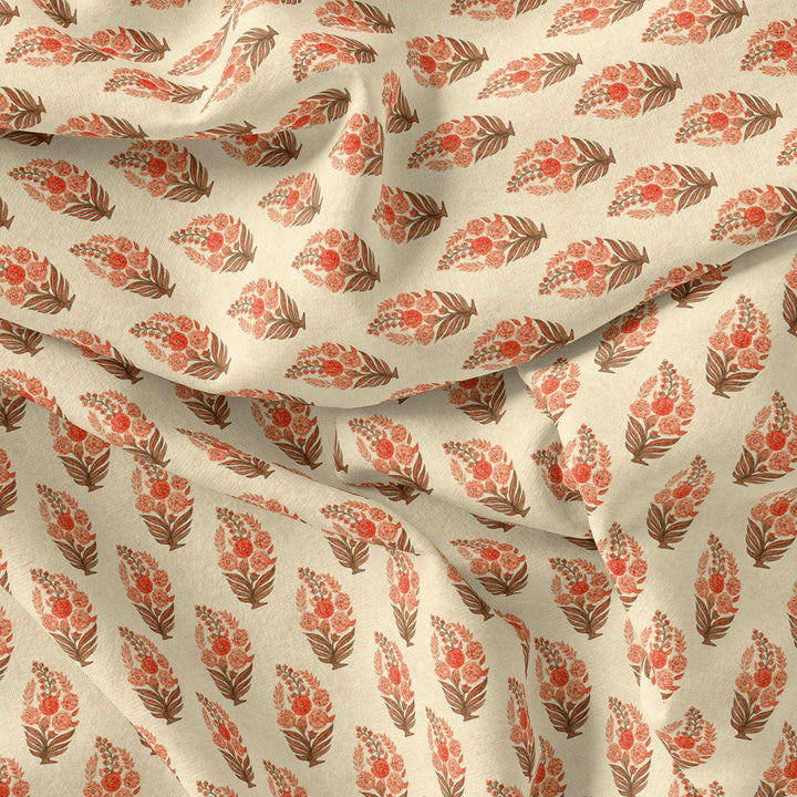 Cream Decorative Pashmina Printed Fabric - FAB VOGUE Studio®