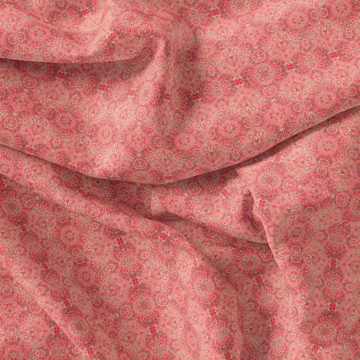 Pink Damask Pashmina Printed Fabric - FAB VOGUE Studio®