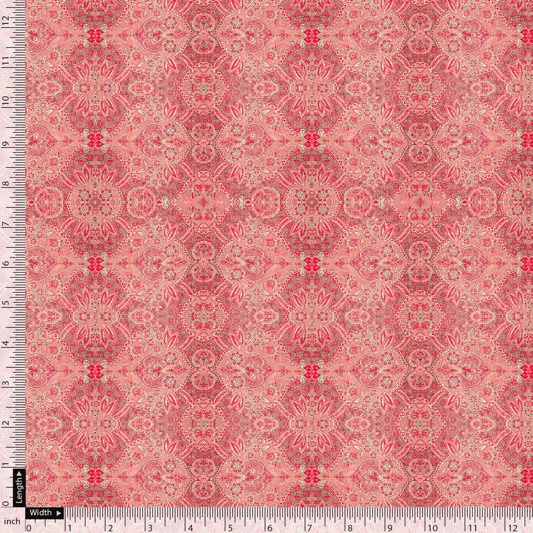 Pink Damask Pashmina Printed Fabric - FAB VOGUE Studio®