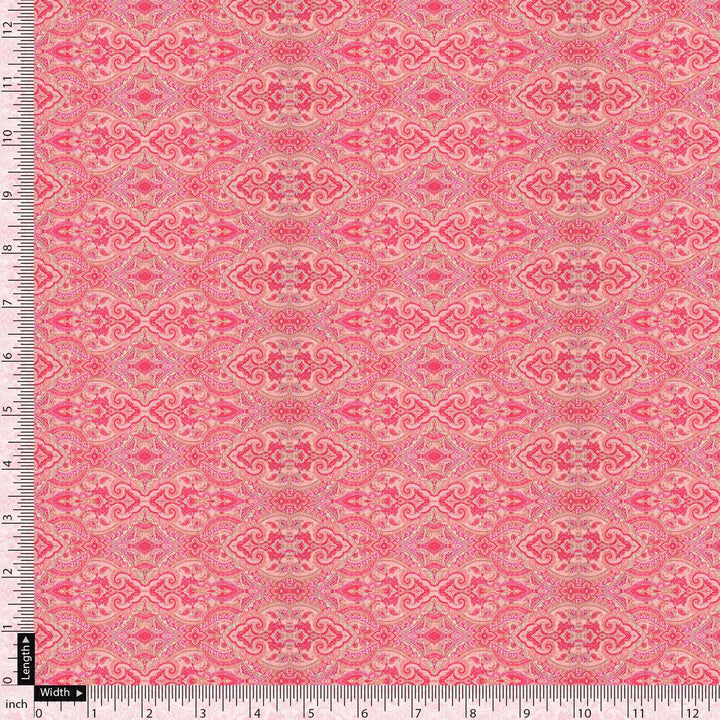 Pink Abstract Pashmina Printed Fabric - FAB VOGUE Studio®