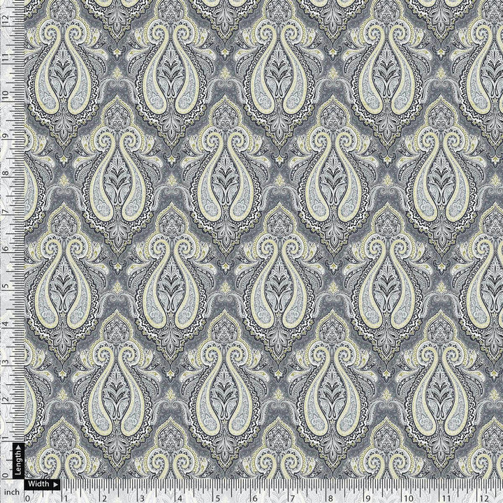 Gray Paisley Pashmina Printed Fabric - FAB VOGUE Studio®