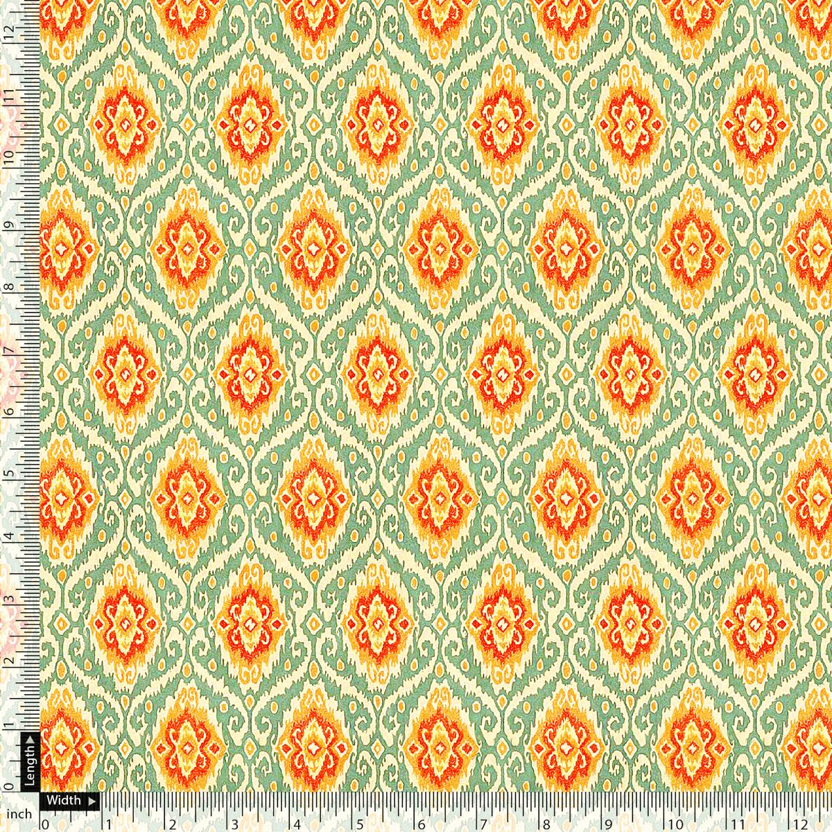 Cream Damask Pashmina Printed Fabric - FAB VOGUE Studio®