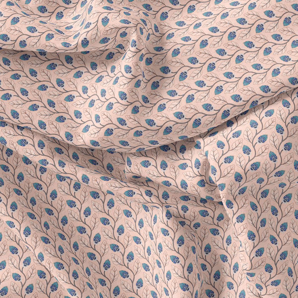 Peach Leaves Pashmina Printed Fabric - FAB VOGUE Studio®