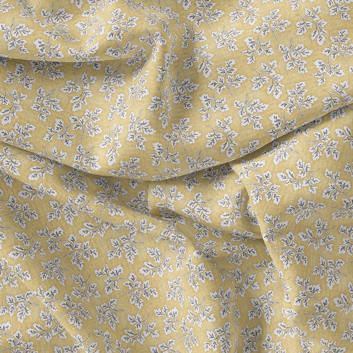 Tan Leaves Pashmina Printed Fabric - FAB VOGUE Studio®