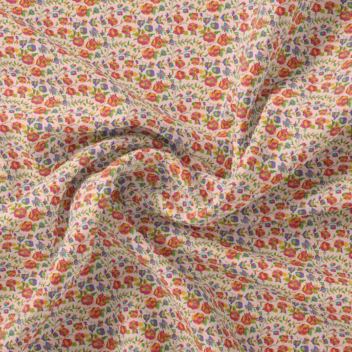 Orange Flower Pashmina Printed Fabric - FAB VOGUE Studio®
